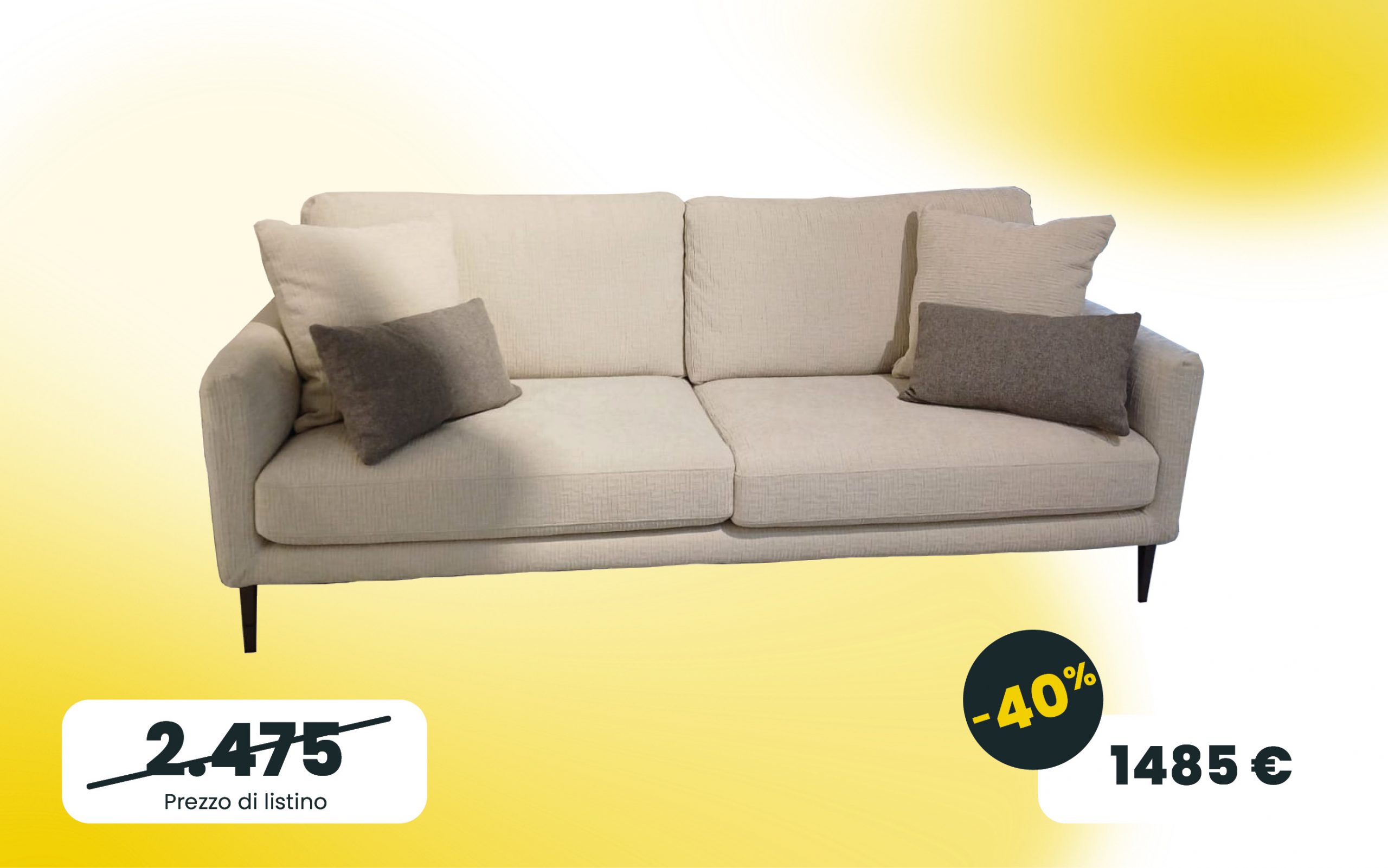 Divano Tidy LeComfort in tessuto chiaro Diesis sconto Pensarecasa Rimini